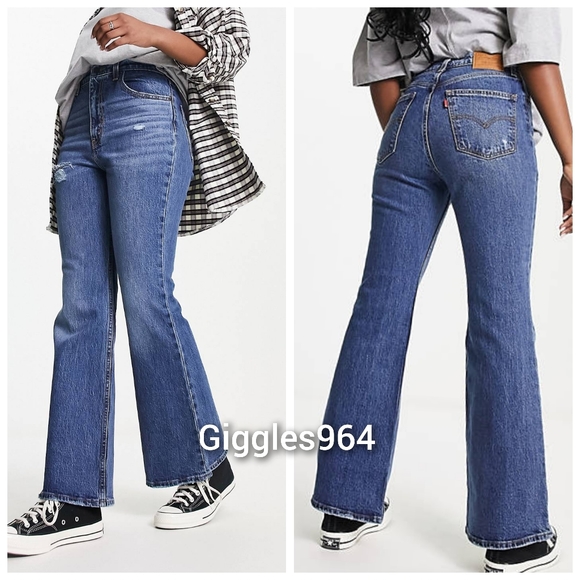 Levi's 70s High Rise Flare Jeans in Take it Out - Picture 4 of 11